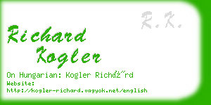 richard kogler business card